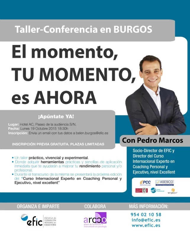 Charla taller gratuita con Pedro Marcos, uno de los grandes coach en España
