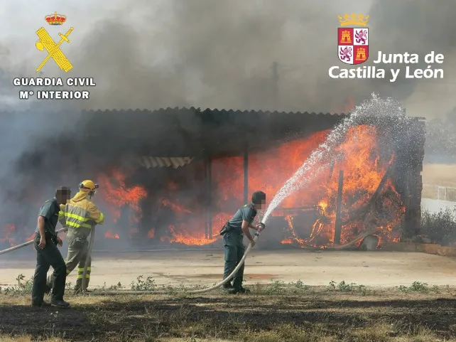 Dos investigados por el incendio forestal de Villaverde del Monte del pasado verano