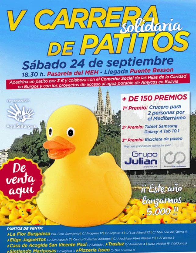 5.000 patitos nadarán en el Arlanzón