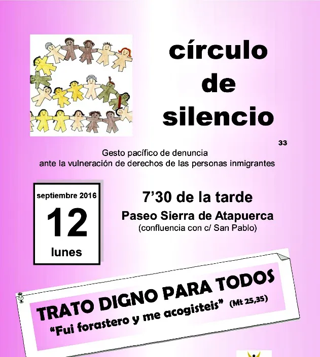Pastoral con Inmigrantes organiza un Círculo del Silencio