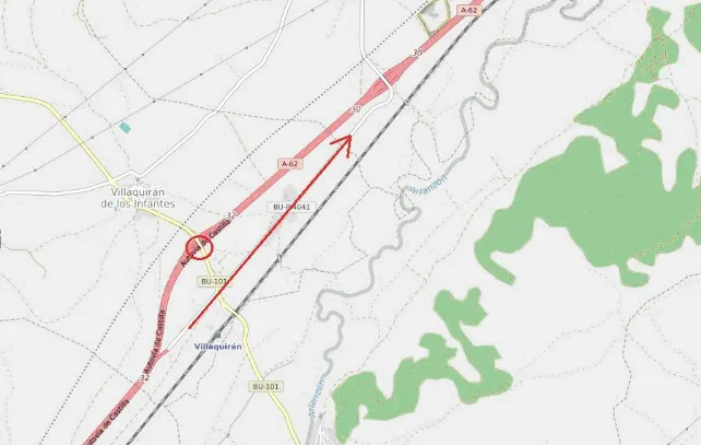 Cambios de tráfico por el accidente de un camión en la A-62