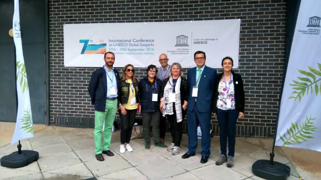 Las Diputaciones de Palencia y Burgos defienden en Torquay (Reino Unido) la candidatura de Las Loras a Geoparque Mundial