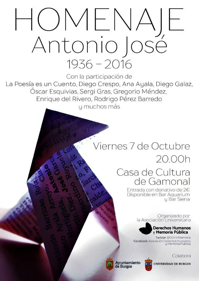 La UBU homenajea al músico Antonio José