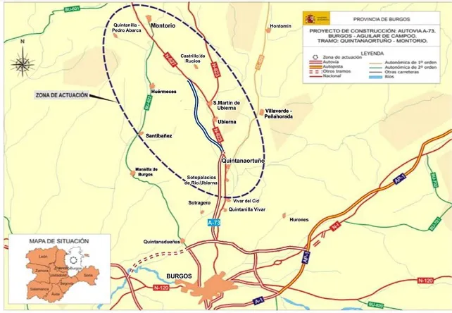 Fomento somete a información pública el trazado del tramo Quintanaortuño-Montorio de la autovía A-73