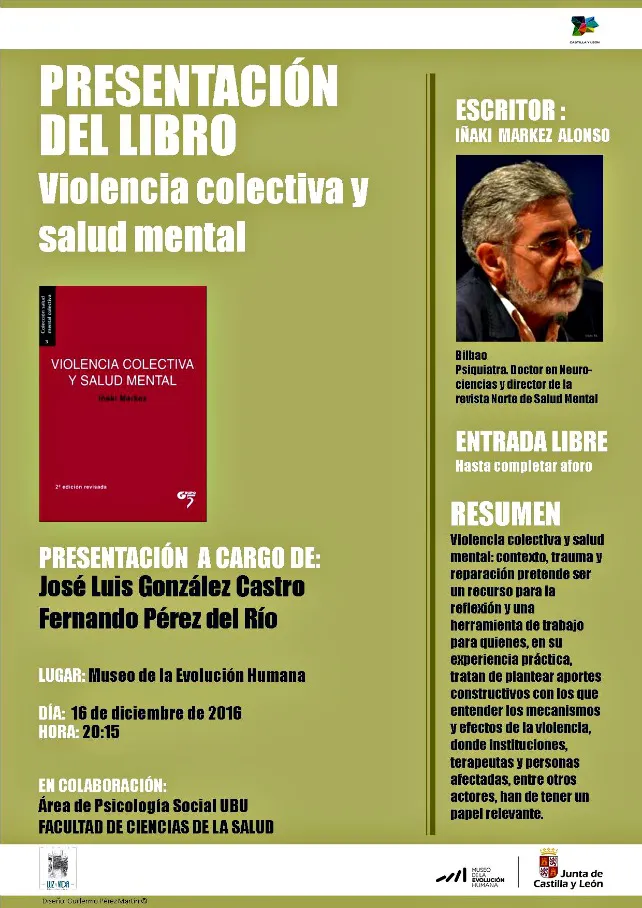 Se presenta el libro Violencia colectiva y salud mental