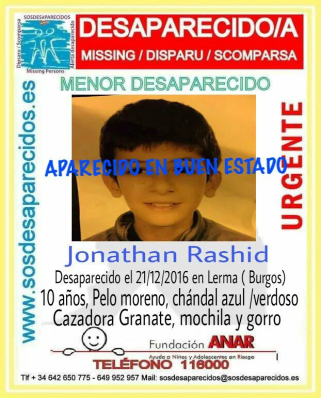 Localizado Jonathan el niño desaparecido en Lerma