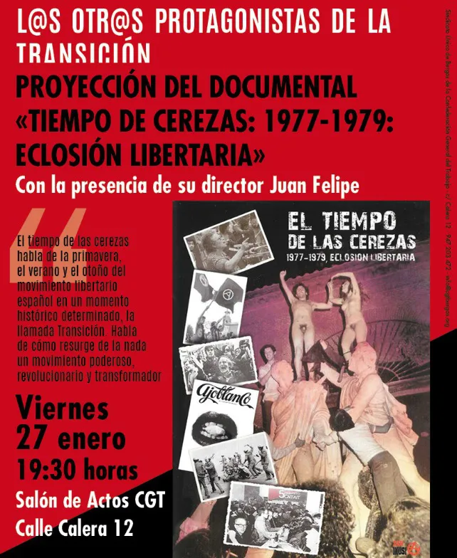 Se proyecta documental El tiempo de las cerezas. 1977-1979, eclosión libertaria