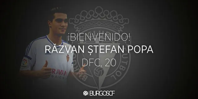 Fútbol Burgos: Razvan Stefan Popa llega al Burgos cedido por el Real Zaragoza