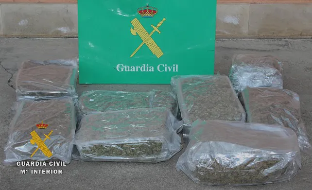 Incautados 9,7 kilos de marihuana en un dispositivo antidroga en la A-1