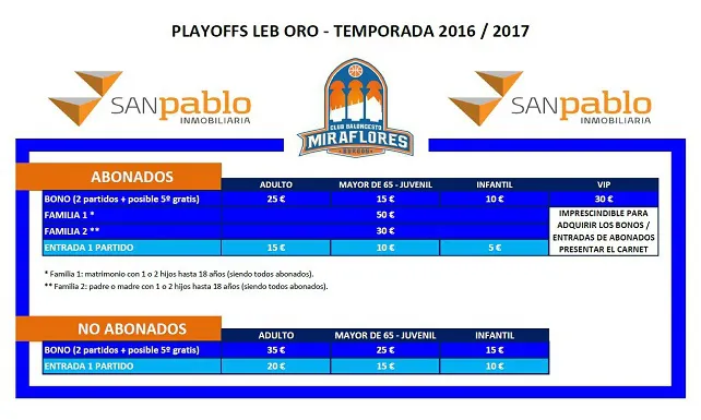 Deportes Burgos: El CB Miraflores ya tiene precios para el playoff