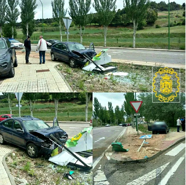 Actualidad Burgos: Un aparatoso accidente en la carretera del Cementerio se salda sin heridos
