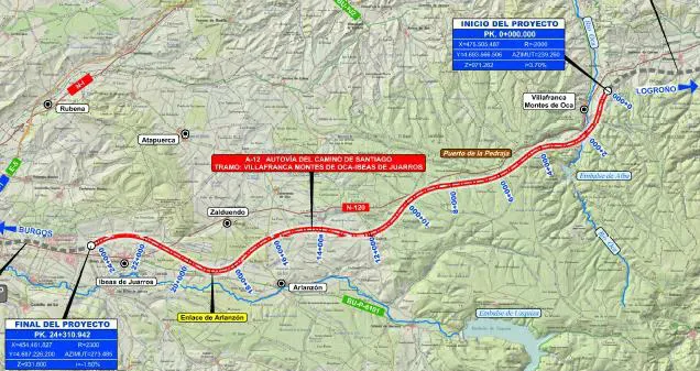Provincia Burgos: Fomento aprueba el expediente de información pública del tramo Villafranca de Montes de Oca – Ibeas de Juarros de la autovía A-12
