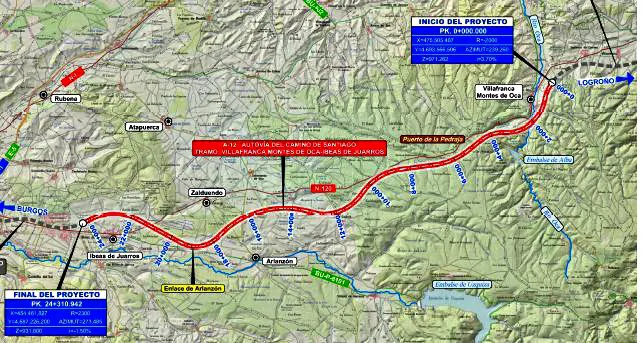 Provincia Burgos: Fomento aprueba el expediente de información pública del tramo Villafranca de Montes de Oca-Ibeas de Juarros de la A-12