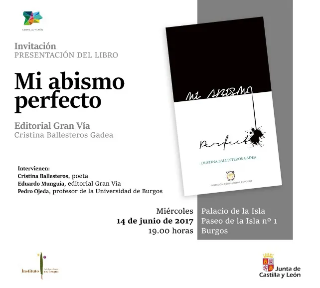 Cultura Burgos: Mi abismo perfecto, debut literario de la autora burgalesa Cristina Ballesteros Gadea