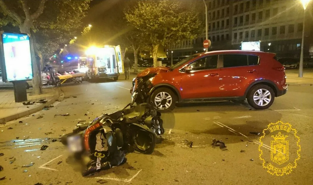 Actualidad Burgos: Herido grave un motorista en la calle Vitoria