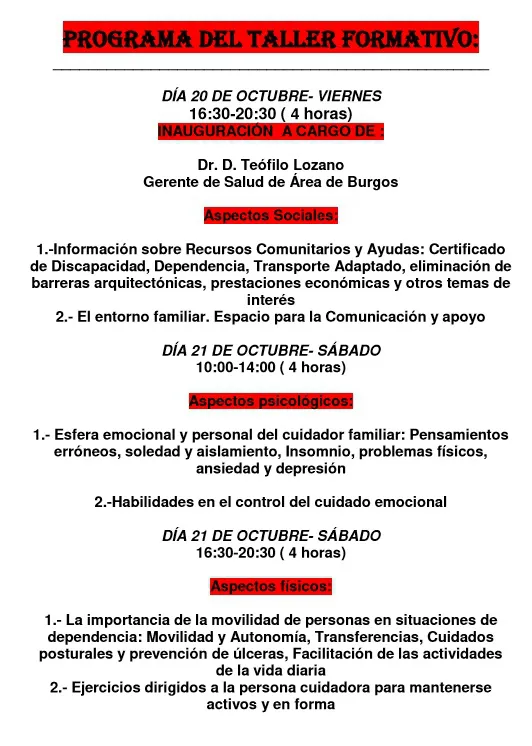 Provincia Burgos: Burgos enseña a los cuidadores a a cuidar y a cuidarse