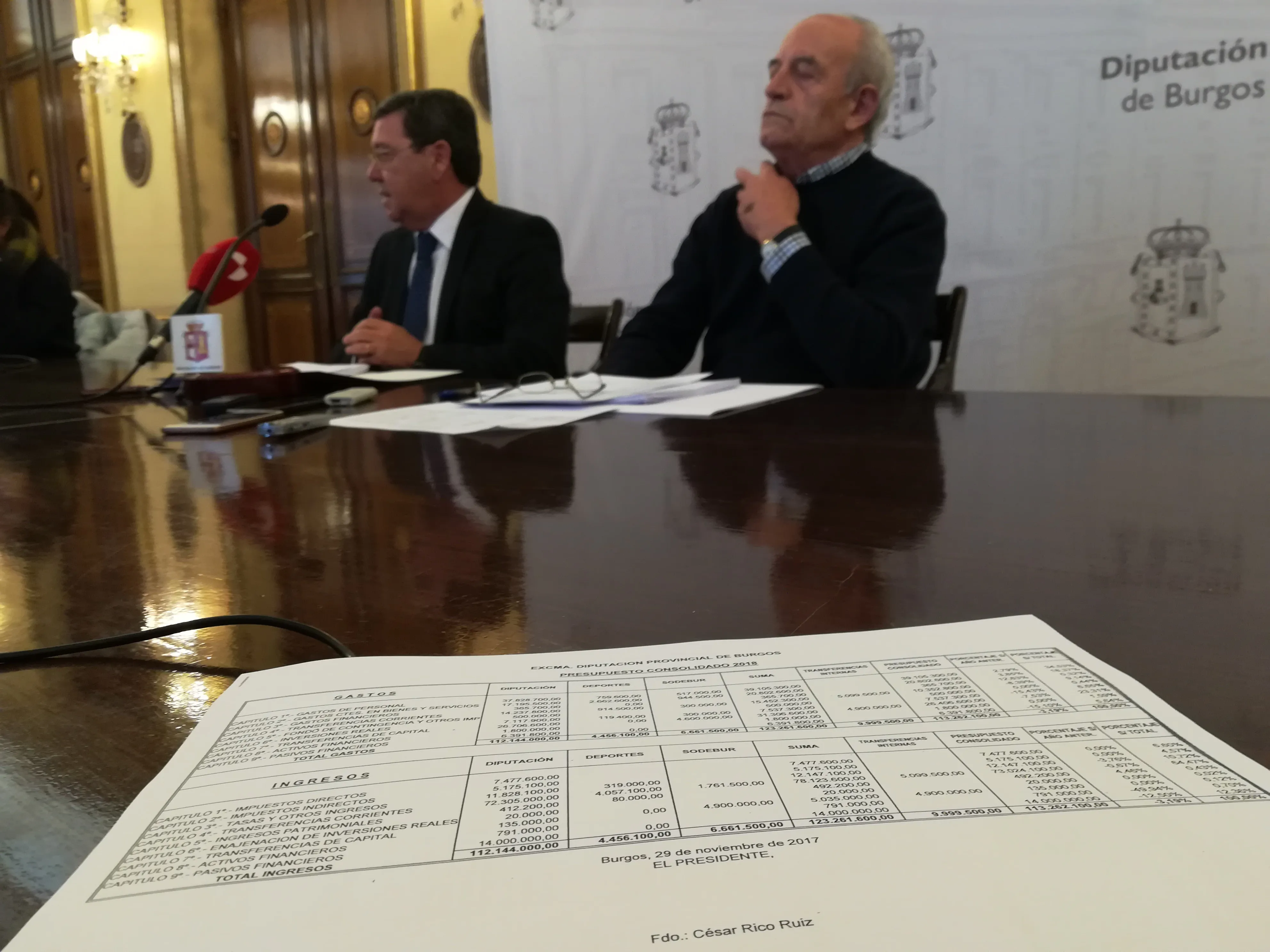 Provincia Burgos: Dos tercios del Presupuesto para 2018 irán destinados a Servicios Sociales e Inversiones