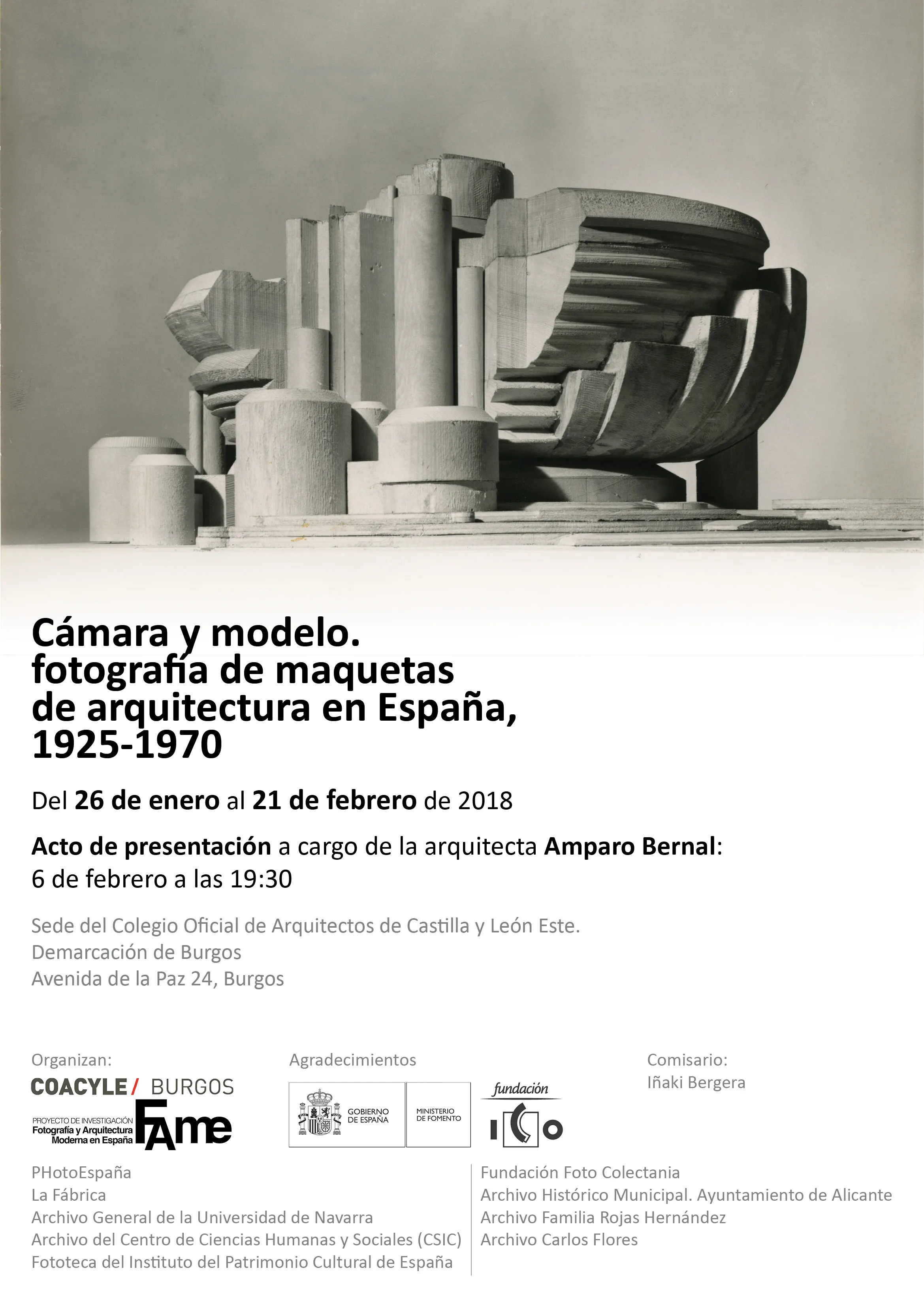 Cultura Burgos: Llega a Burgos la exposición Cámara y modelo. Fotografía de maquetas de arquitectura en España, 1925-1970