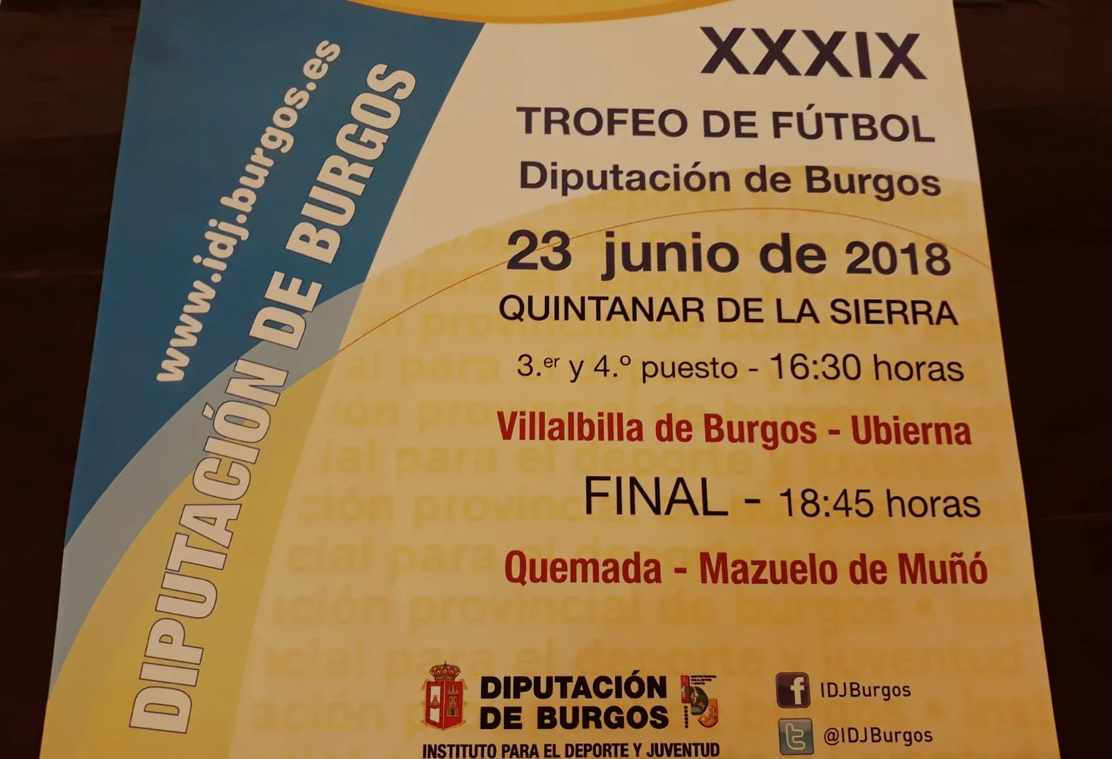 Provincia Burgos: Mazuelo de Muñó y Quemada disputarán la final del XXXIX Trofeo de Fútbol de la Diputación