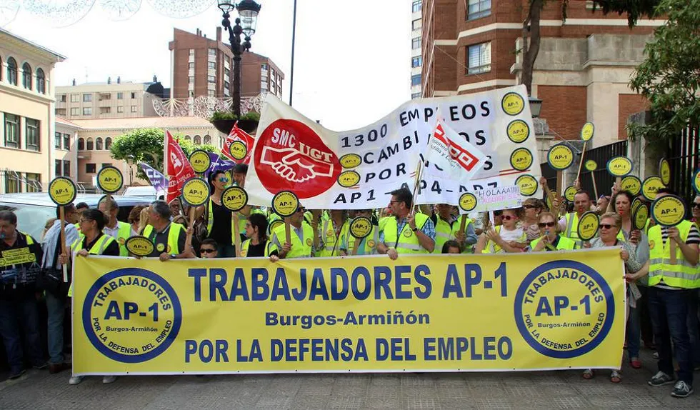 Actualidad Burgos: Los trabajadores de la AP-1 exigen que se mantenga la concesión de la autopista