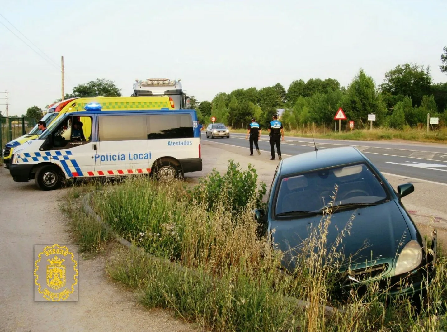 Sucesos Burgos: Resulta herido tras una mala salida de la vía en la N120