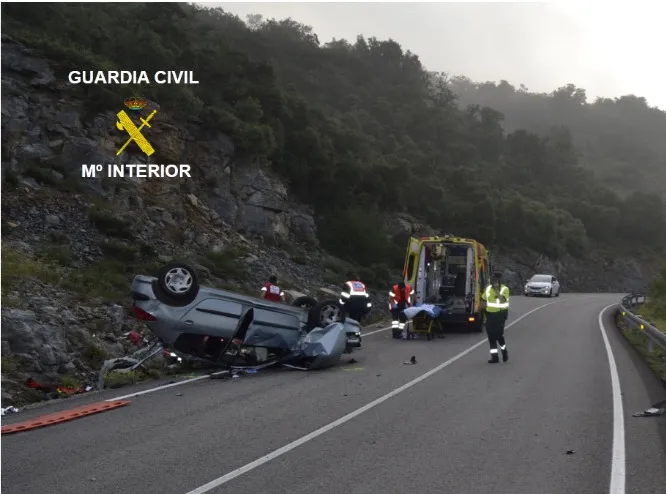 Sucesos Burgos: La Guardia Civil investiga a un conductor tras sufrir un accidente que causó un fallecido y varios heridos, al dar positivo en la alcoholemia y drogas