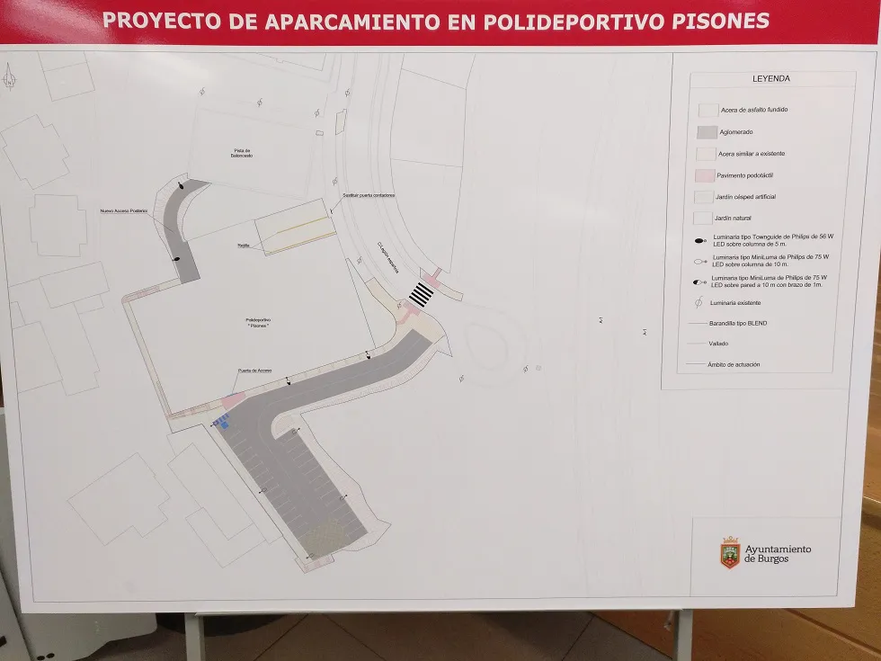 Actualidad Burgos: 300.000 euros para urbanizar el aparcamiento del polideportivo Pisones