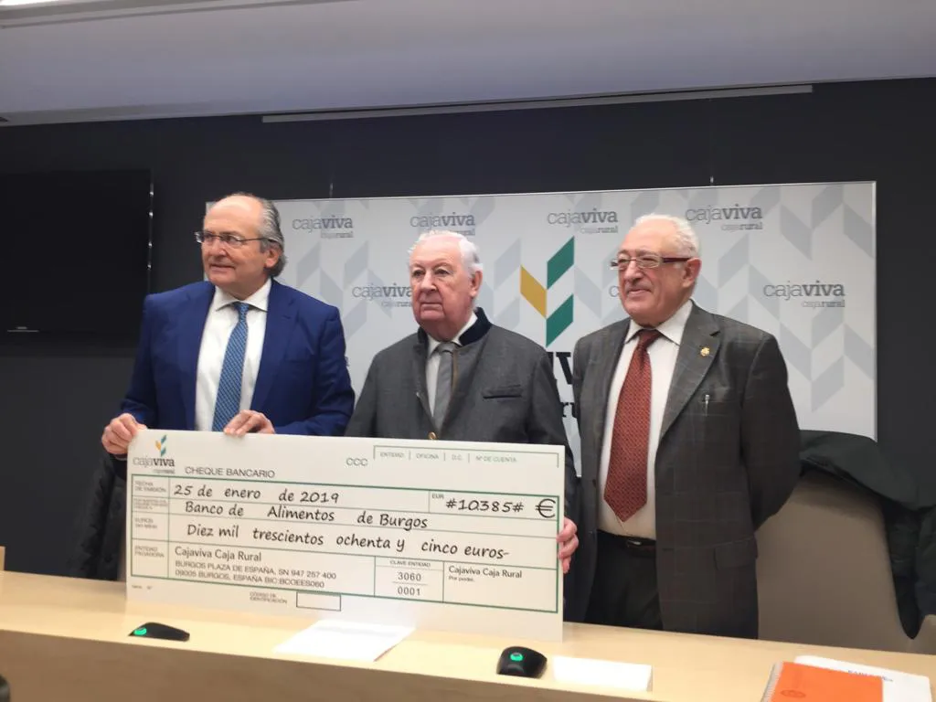 Cultura Burgos: CajaViva entrega de más de 10.000 euros al Banco de Alimentos recaudados con la venta de lotería
