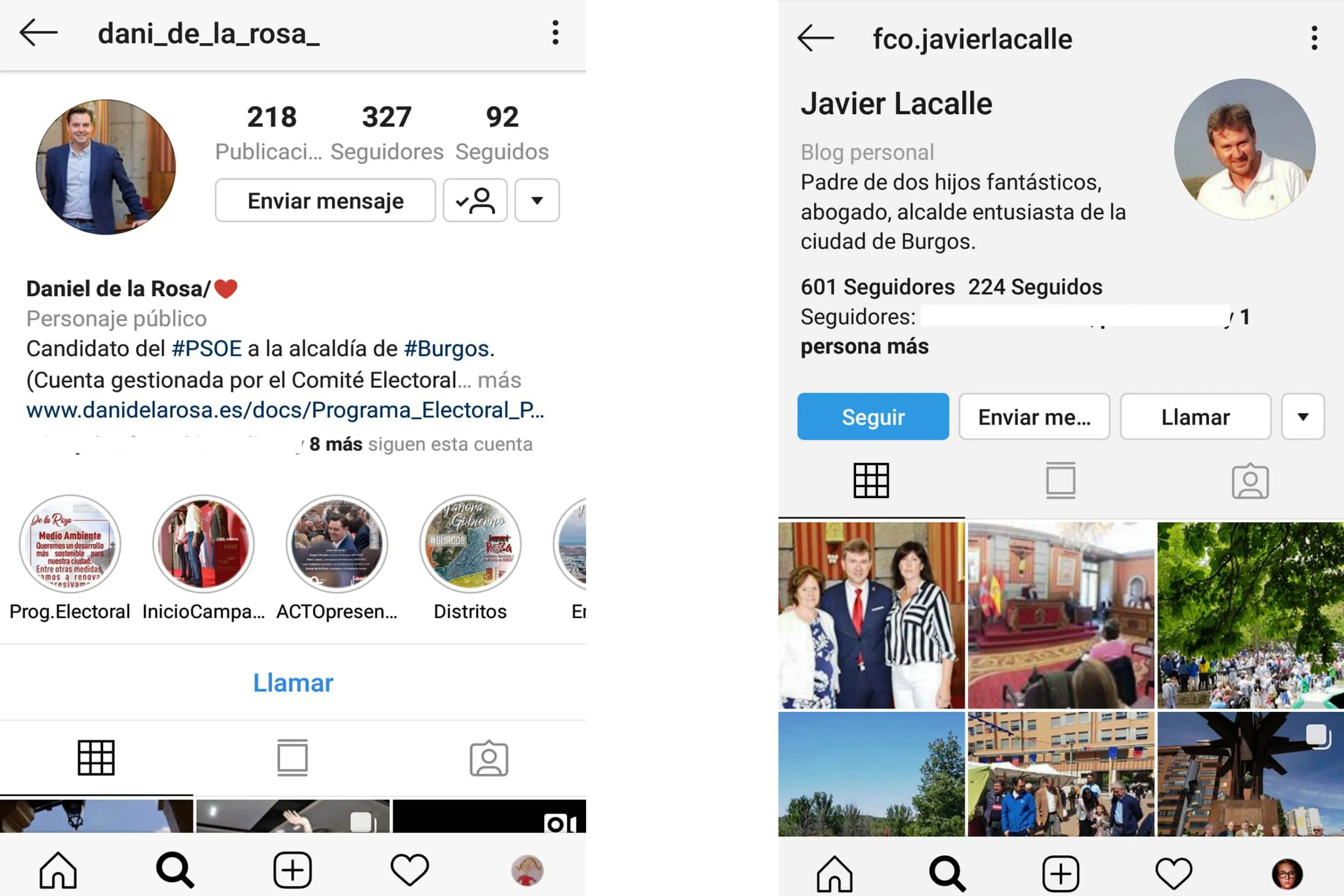 Las cuentas de Instagram de De la Rosa y del anterior alcalde, no están actualizadas a sus nuevos roles