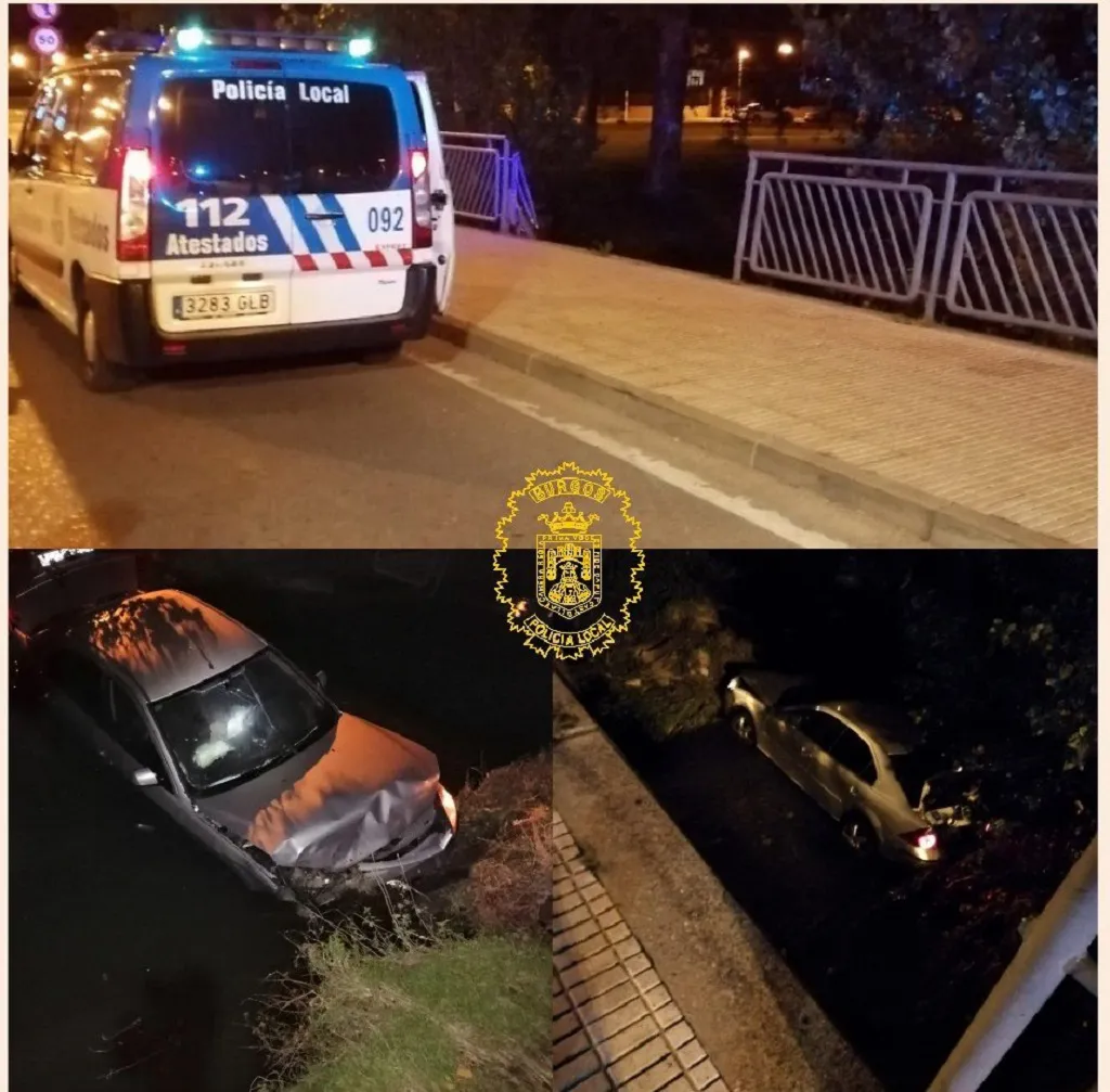 Cuadruplica la tasa de alcohol permitida, se precipita con su coche al río Vena y el copiloto resulta herido leve