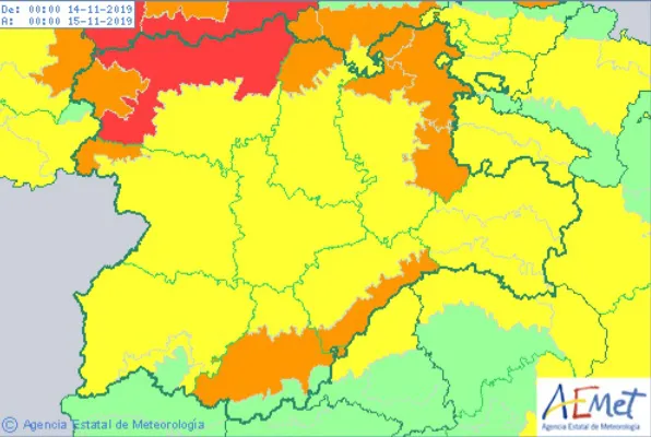 Riesgo alto por nevadas y viento hasta el fin de semana