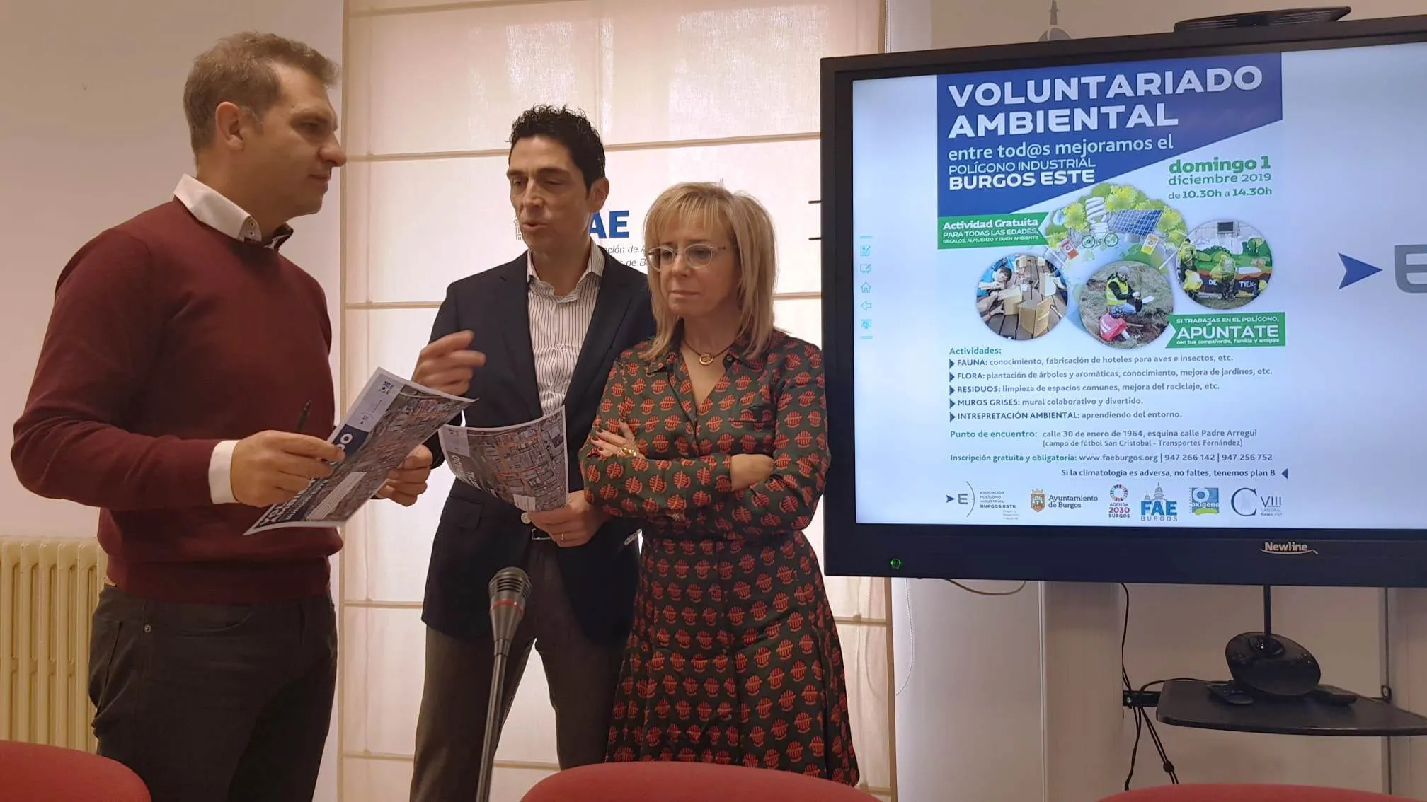Economía y Empresa Burgos: FAE, Asociación Polígono Burgos-Este y Fundación Oxígeno mejorarán el entorno de este espacio industrial con voluntariado