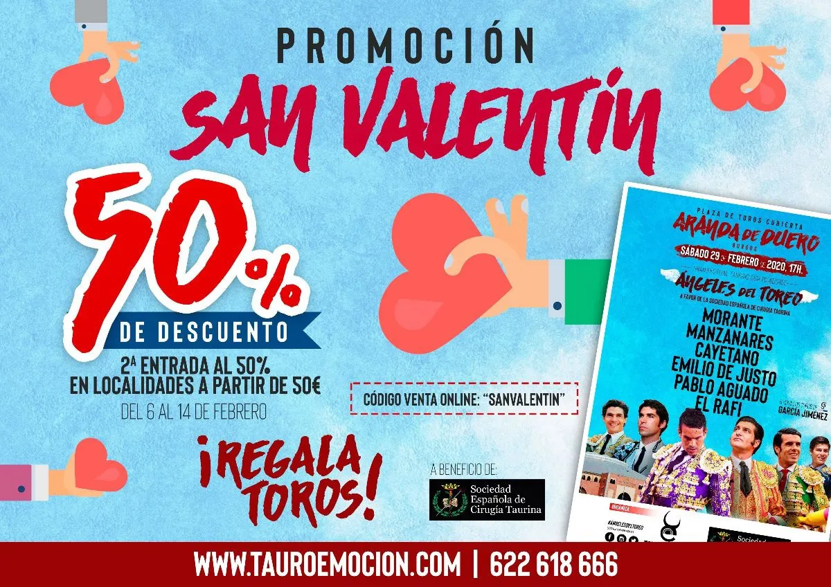 Aranda de Duero Burgos: Tauroemoción celebra San Valentín con descuentos