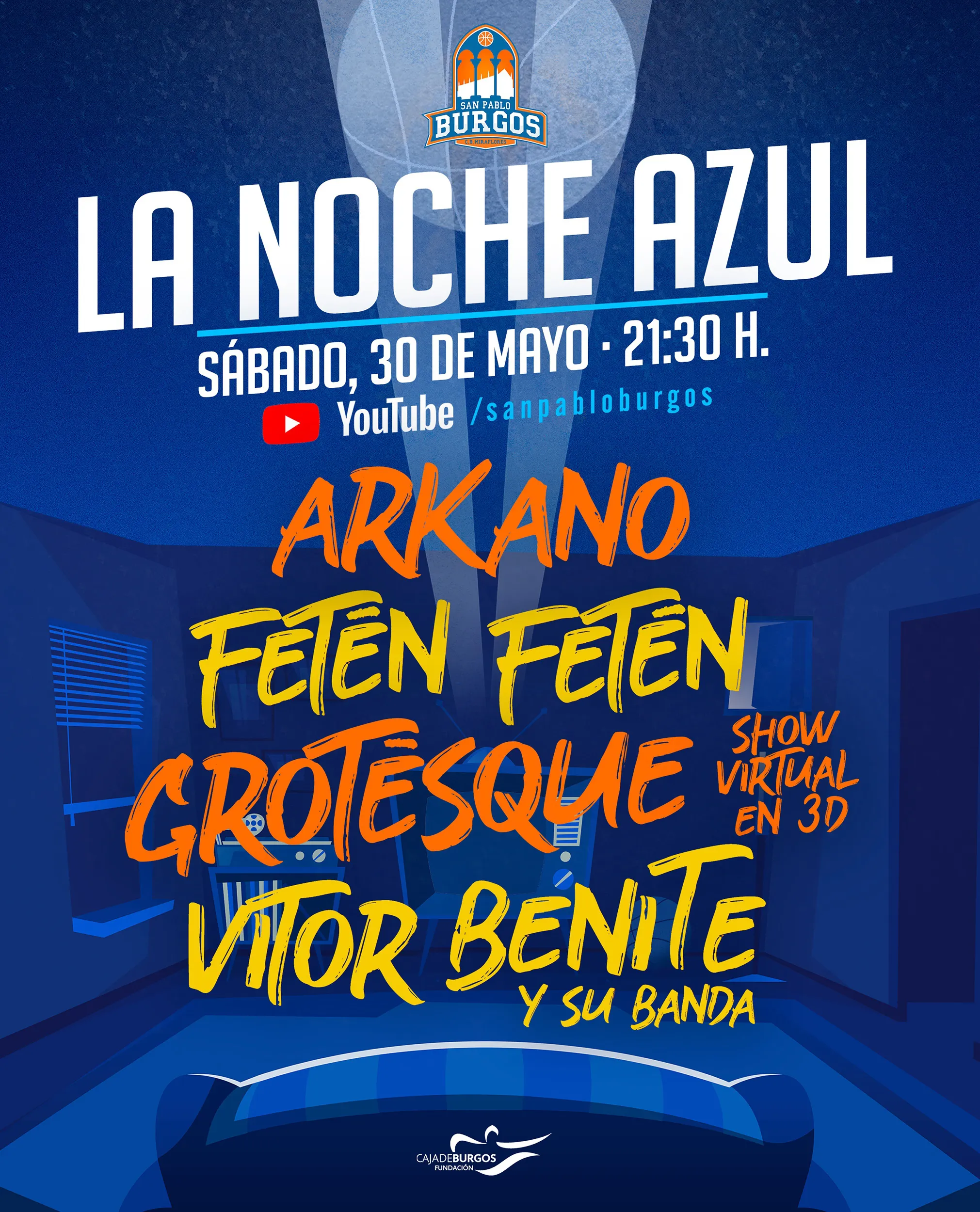 El San Pablo Burgos desvela el cartel de La Noche Azul 2020