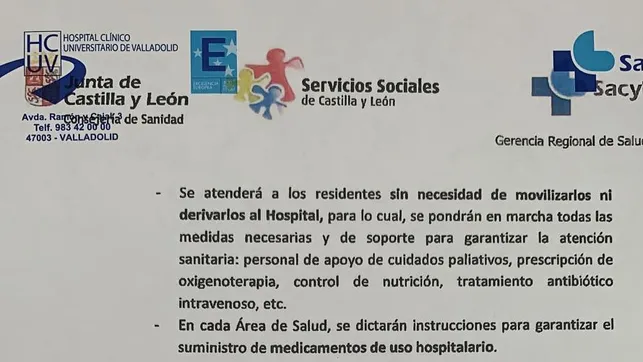La Fiscalía de Castilla y León abre diligencias por la orden de la Junta de no trasladar ancianos de las residencias a los hospitales