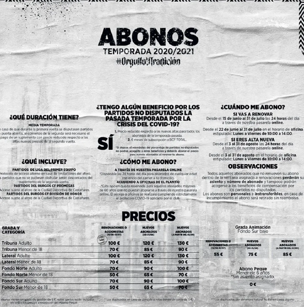 El Burgos CF da a conocer los precios de los abonos para la próxima temporada