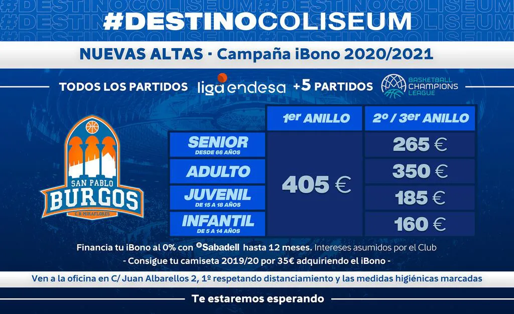 Baloncesto Burgos: #DestinoColiseum abre las puertas a los nuevos abonados