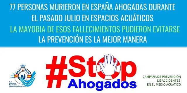 77 personas perdieron la vida ahogadas en espacios acuáticos españoles a lo largo del mes de julio
