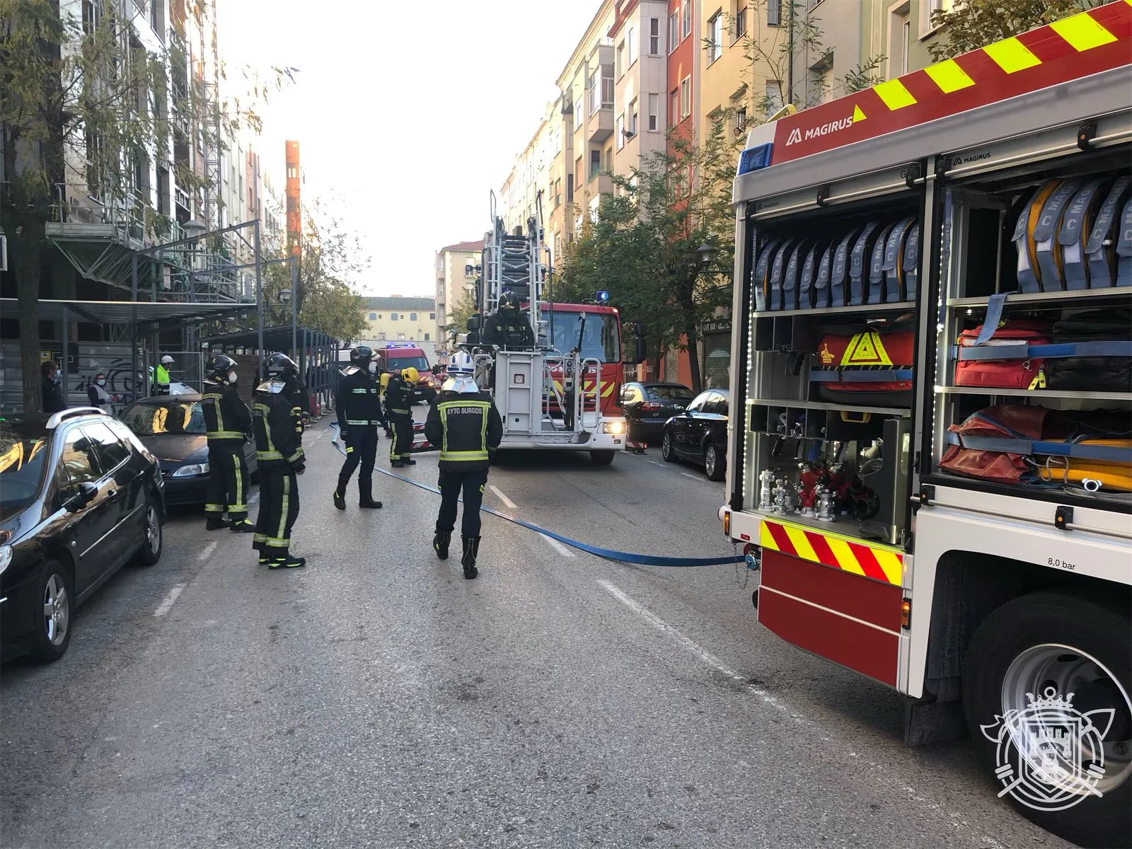 Incendio de una chimenea en la calle San Pedro y San Felices
