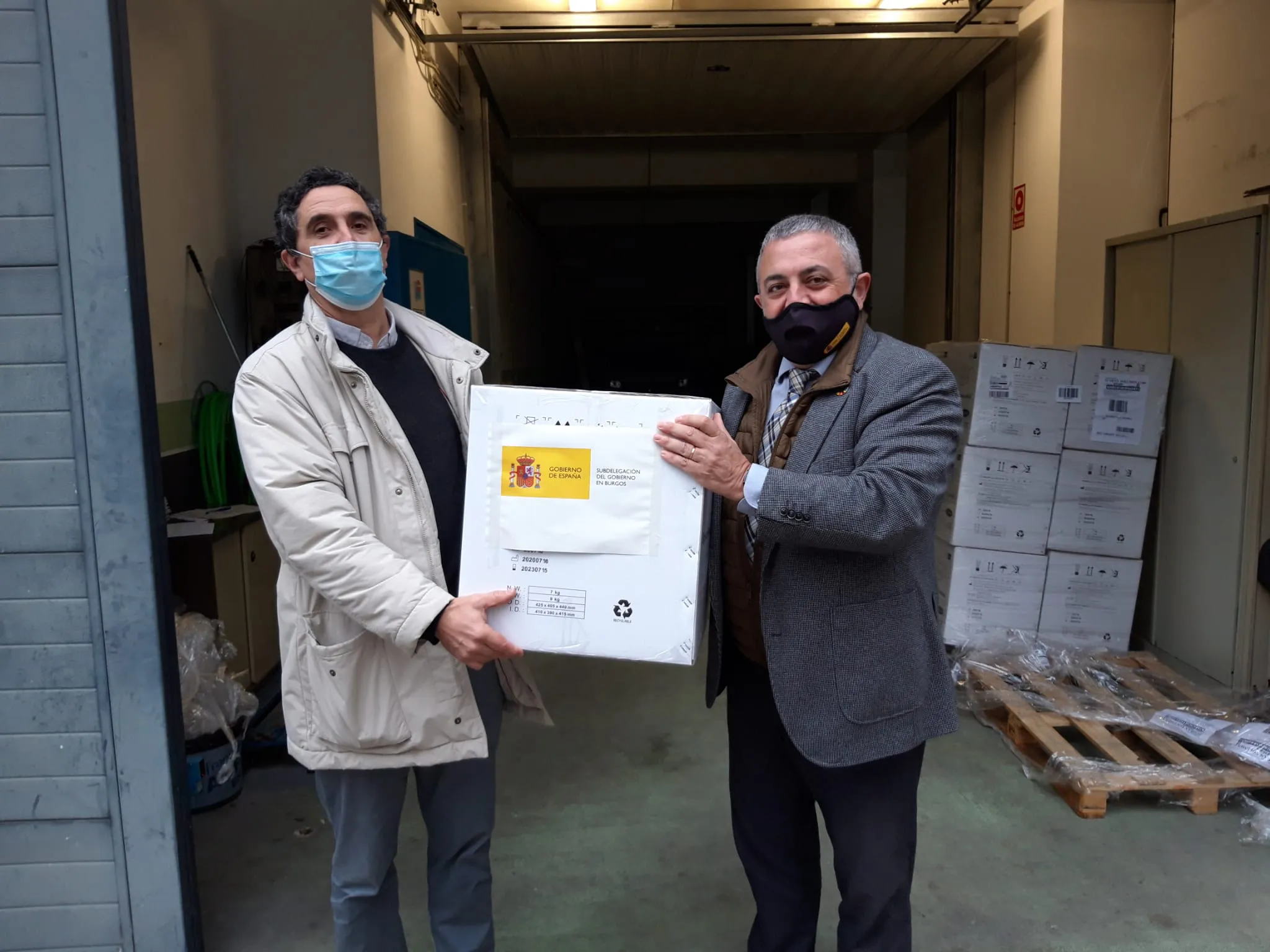 COVID-19 Burgos: La Subdelegación del Gobierno distribuye un nuevo lote de 110.000 mascarillas