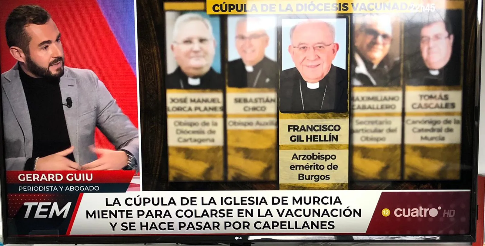 COVID-19 Burgos: Un arzobispo emérito de Burgos será investigado por Fiscalía de Murcia por adelantarse en la lista para la vacuna contra la COVID