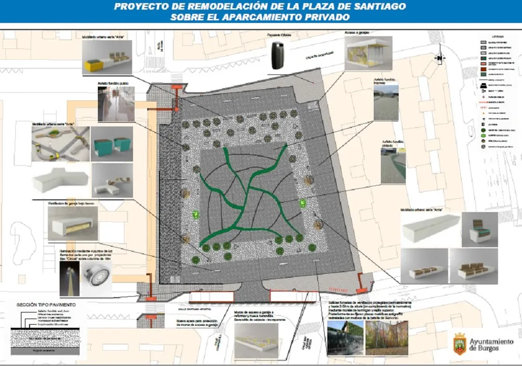 Las obras de la Plaza de Santiago concluirán en el mes de julio