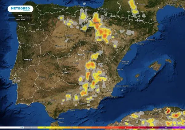 Se avecina un sábado de fenómenos tormentosos fuertes y muy extensos