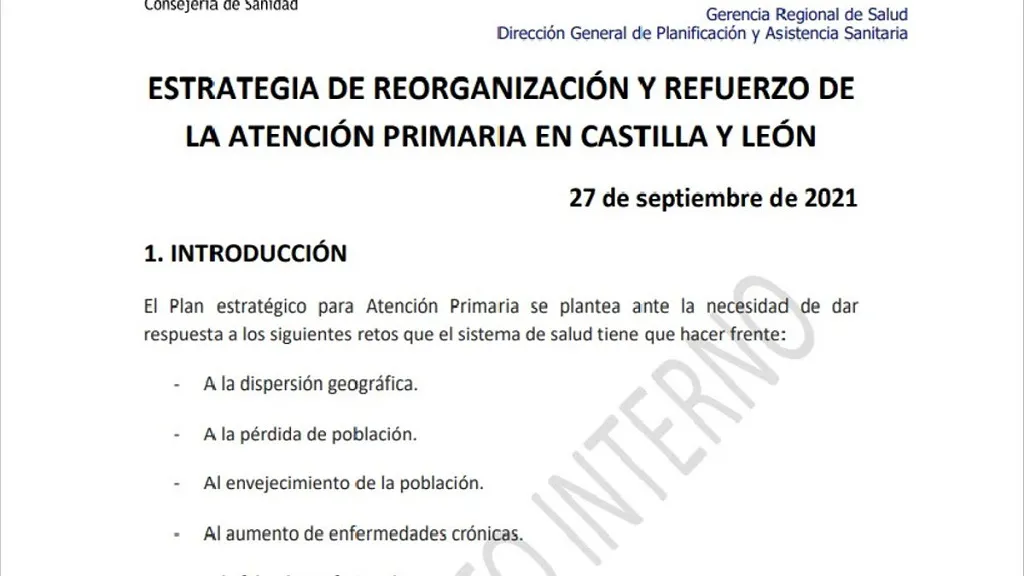 El nuevo Plan de Atención Primaria de Castilla y León es el mismo que retiró el PP