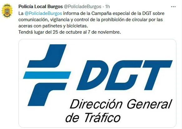 La policía local colabora con la DGT para sacar los patinetes y las bicis de las aceras