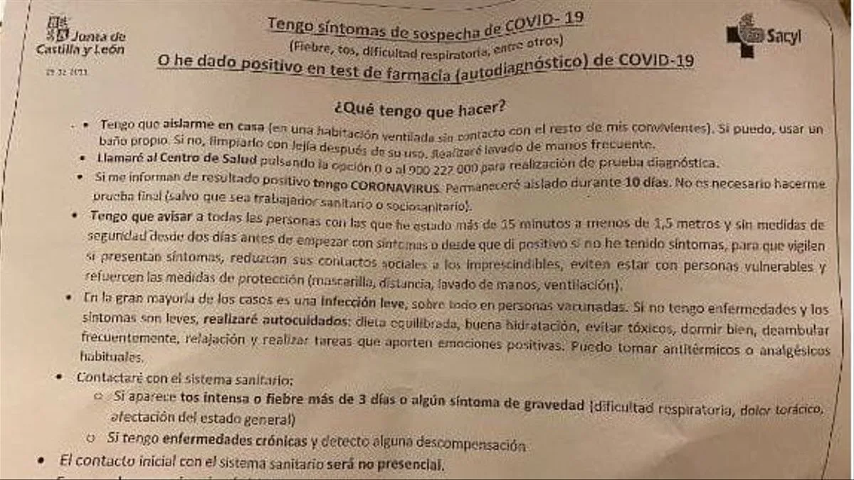 COVID-19 Burgos: Castilla y León pide a los positivos autorrastreo y aislamiento