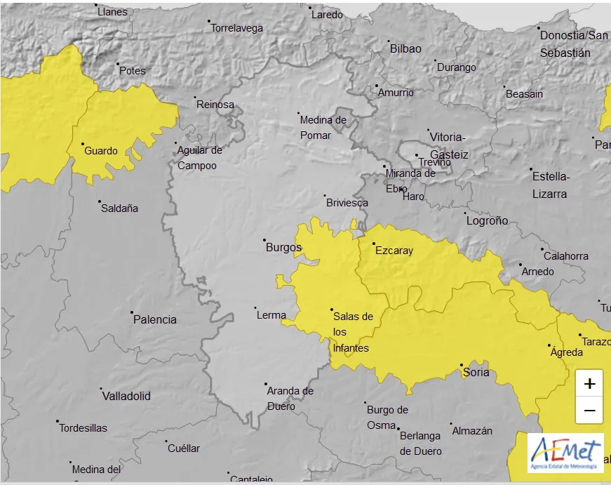 La mañana de Reyes llega a Burgos con aviso amarillo y temperaturas de hasta -8ºC
