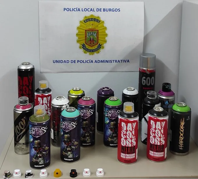 La Policía Local incauta 21 botes de spray el fin de semana