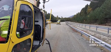 Fallece un motorista de 43 años tras salirse de la vía en la carretera BU-550 en Medina de Pomar
