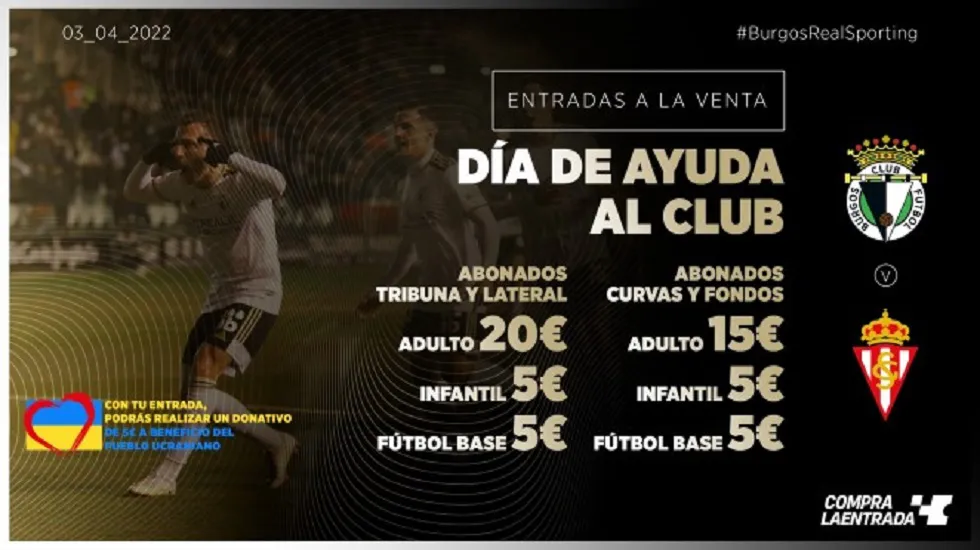 El Burgos CF- Sporting, declarado Día de Ayuda al Club
